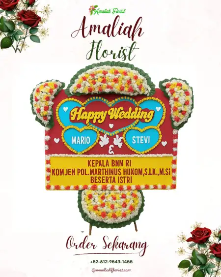 Papan Bunga Pernikahan Drawati